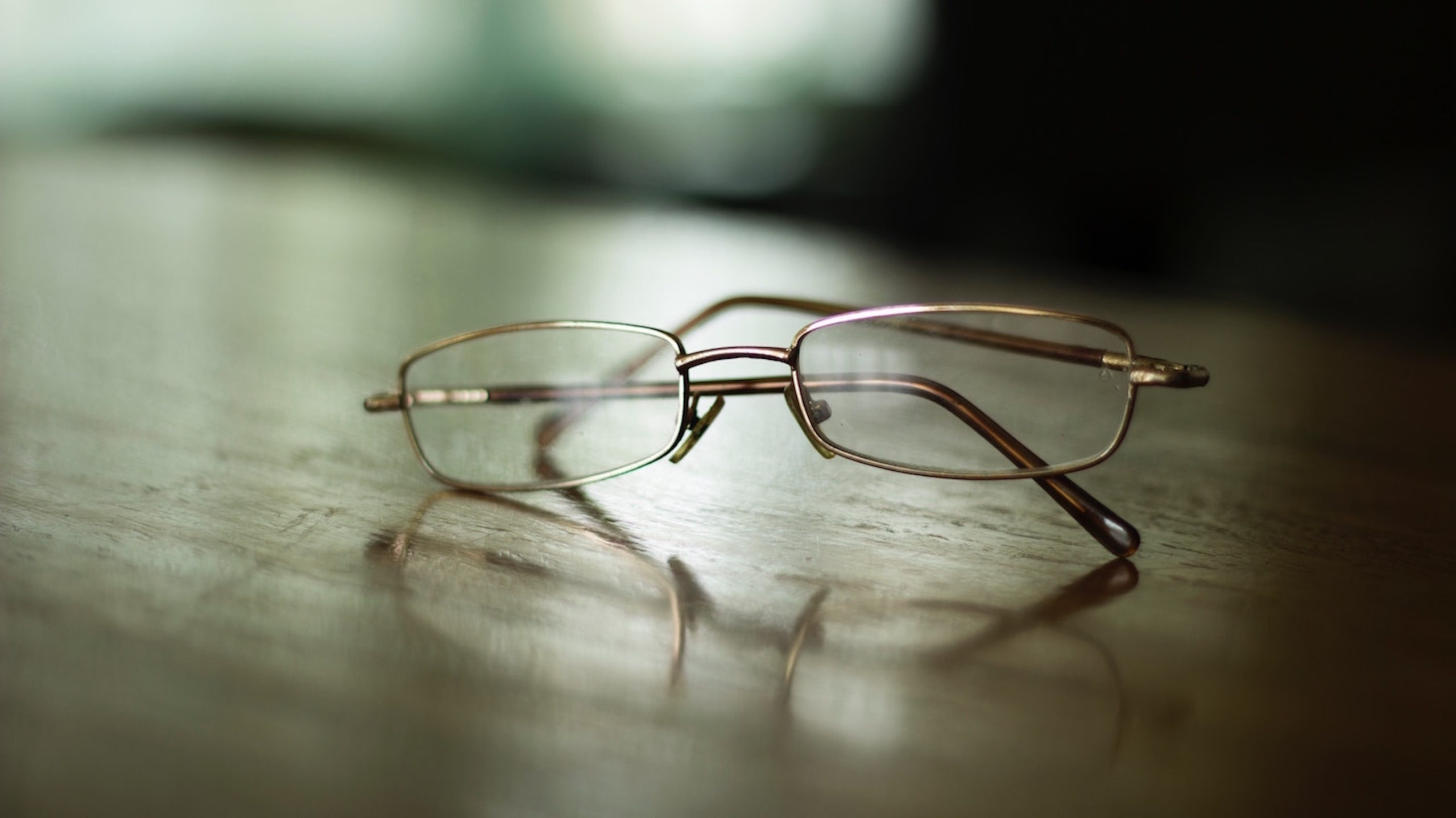 Image of Eye Glasses Sitting On A Table