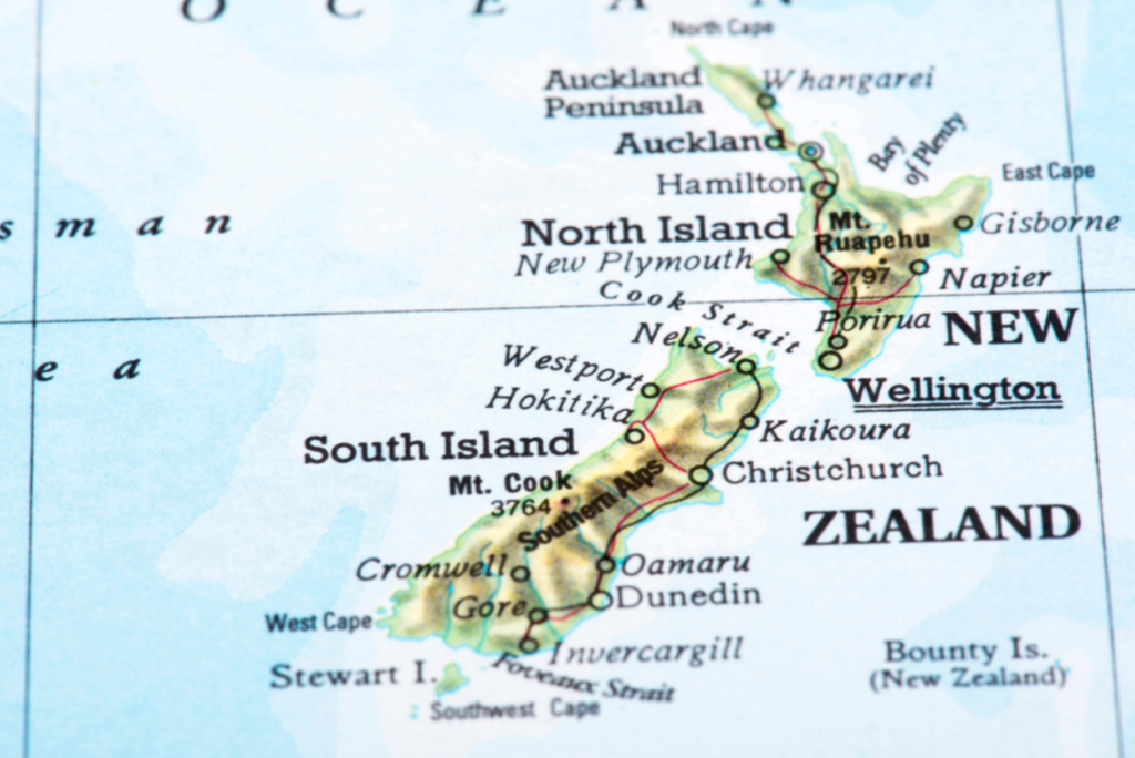 Map of New Zealand